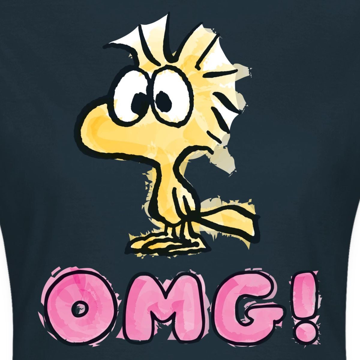Spreadshirt T-Shirt Peanuts Woodstock OMG Oh Mein Gott Frauen T-Shirt (1-tlg) Slim Fit, fällt klein aus