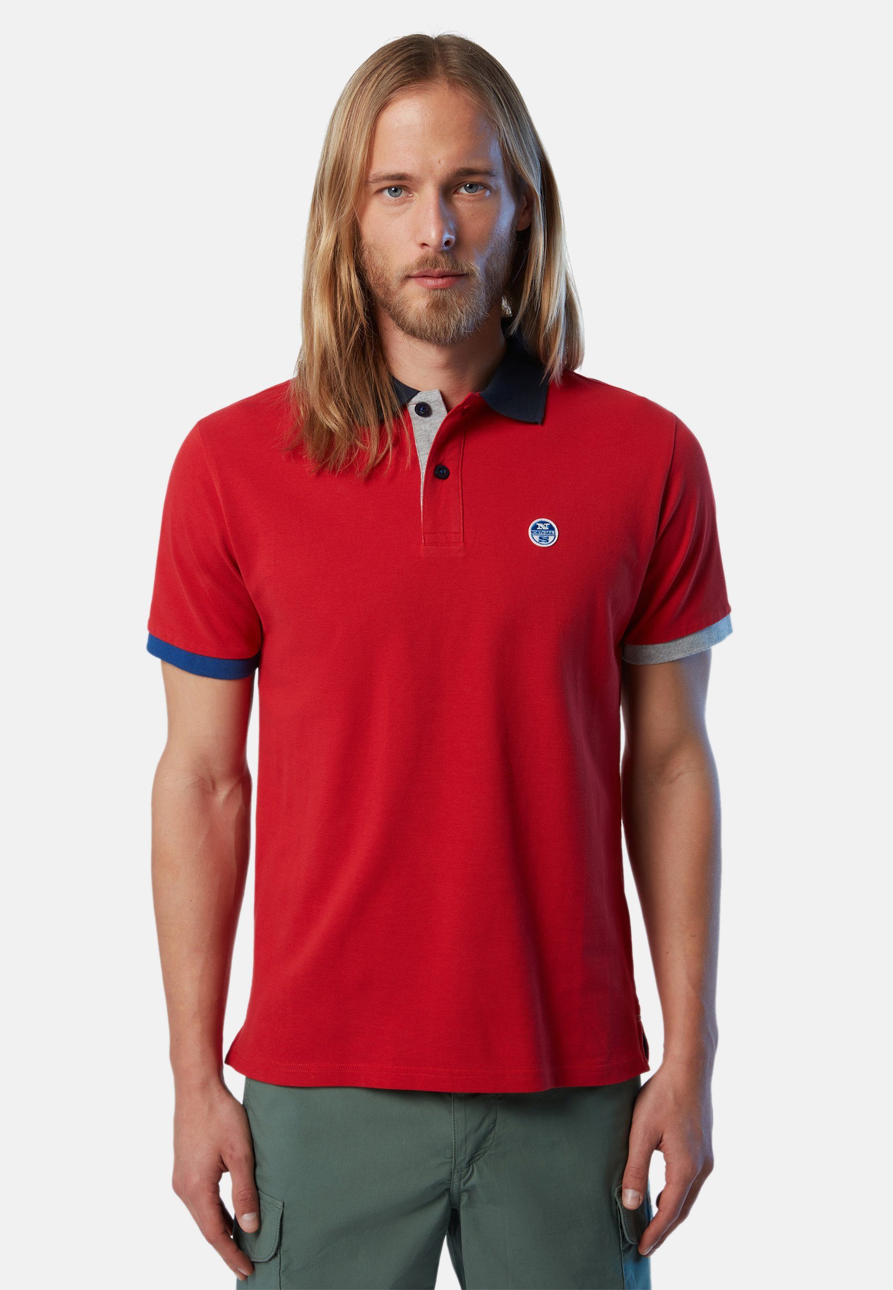 North Sails Poloshirt Poloshirt aus Bio-Baumwolle mit klassischem Design DARK RED