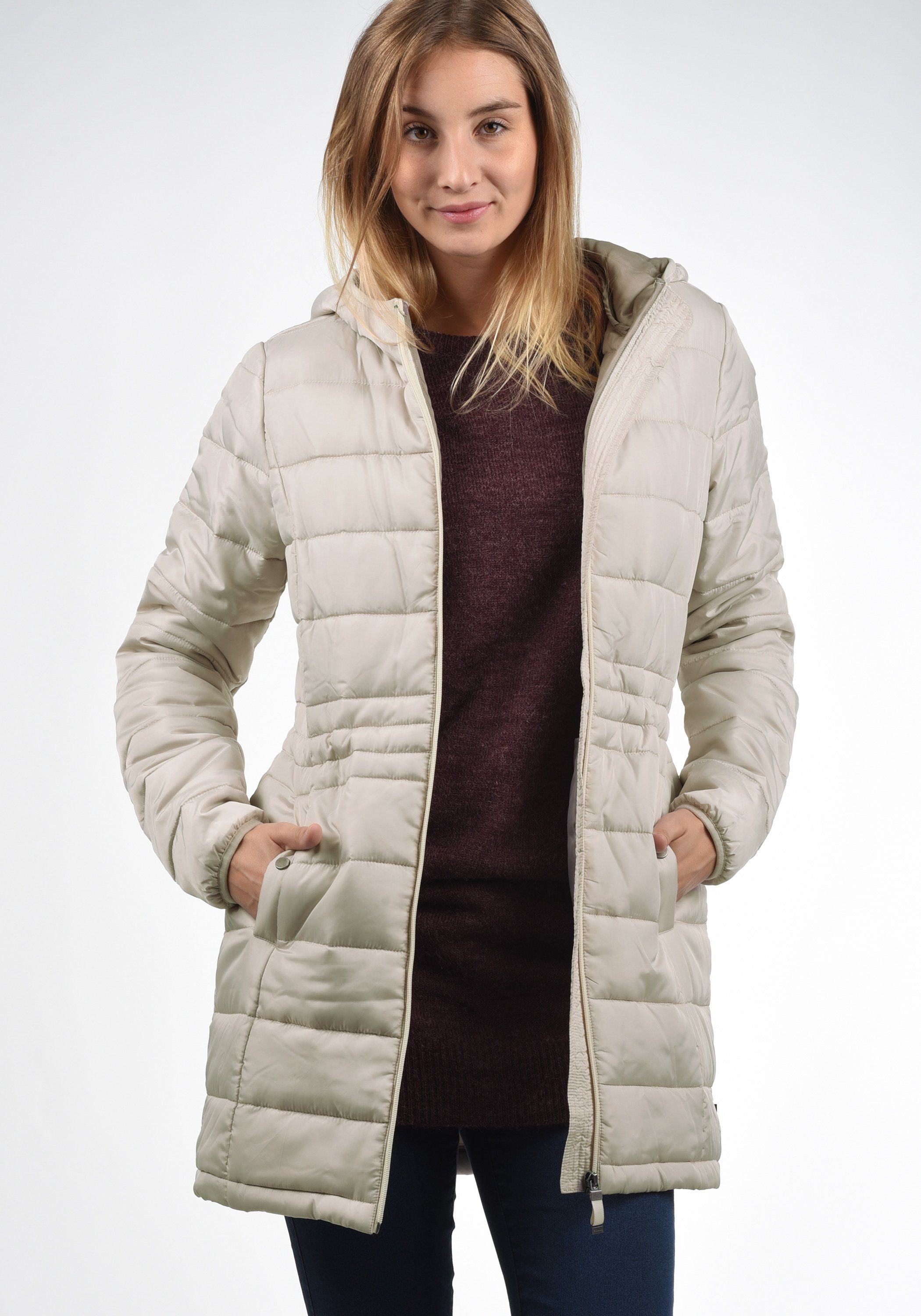 Vero Moda Steppmantel Palina lange Jacke innen in Kontrastfarben