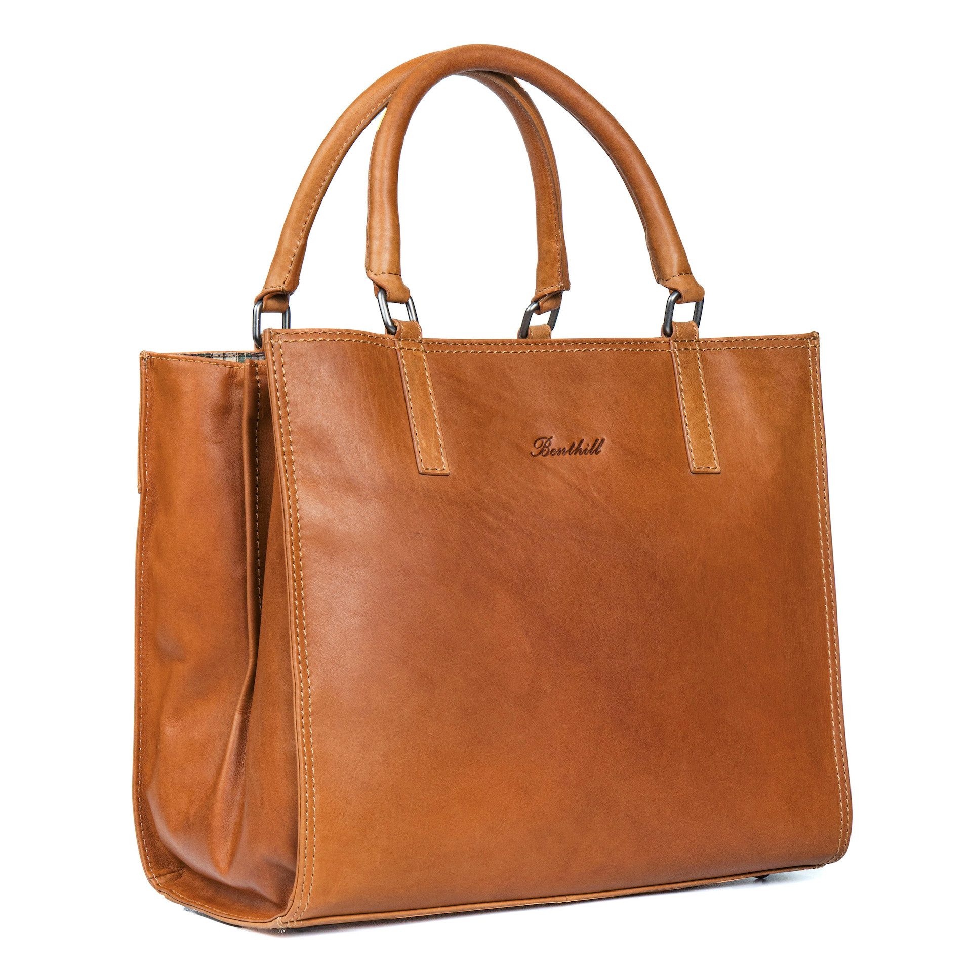 Benthill Henkeltasche Damen Echt Leder Tasche Handtasche Frauen Shopper Große Schultertasche, Reißverschlussfach