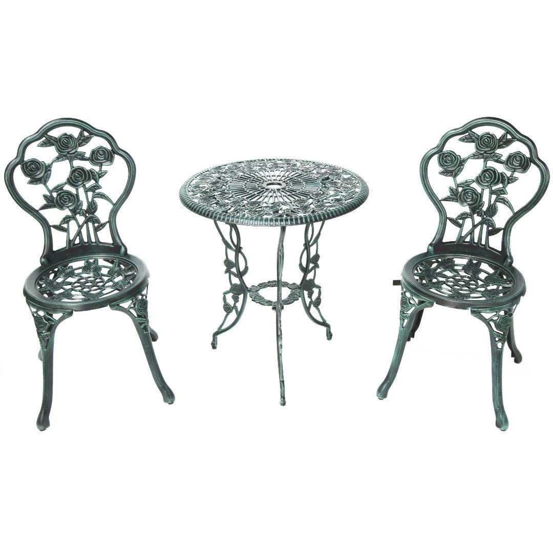 abc HOME Garten-Essgruppe Gartenmöbel, Aluminiumguss, 3er Set, Jugendstil, (Gartenmöbel-Set)