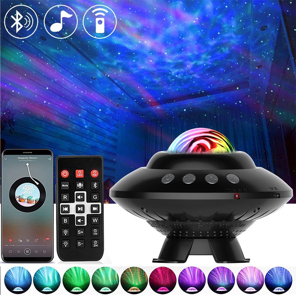 XERSEK LED Nachtlicht Smart Sternenhimmel Projektor,LED Sternenlicht  Nachtlicht Kinder, Lautsprecher & Musikspieler LED Musik Projektionslicht,  Farbwechselnder Musikplayer mit Bluetooth