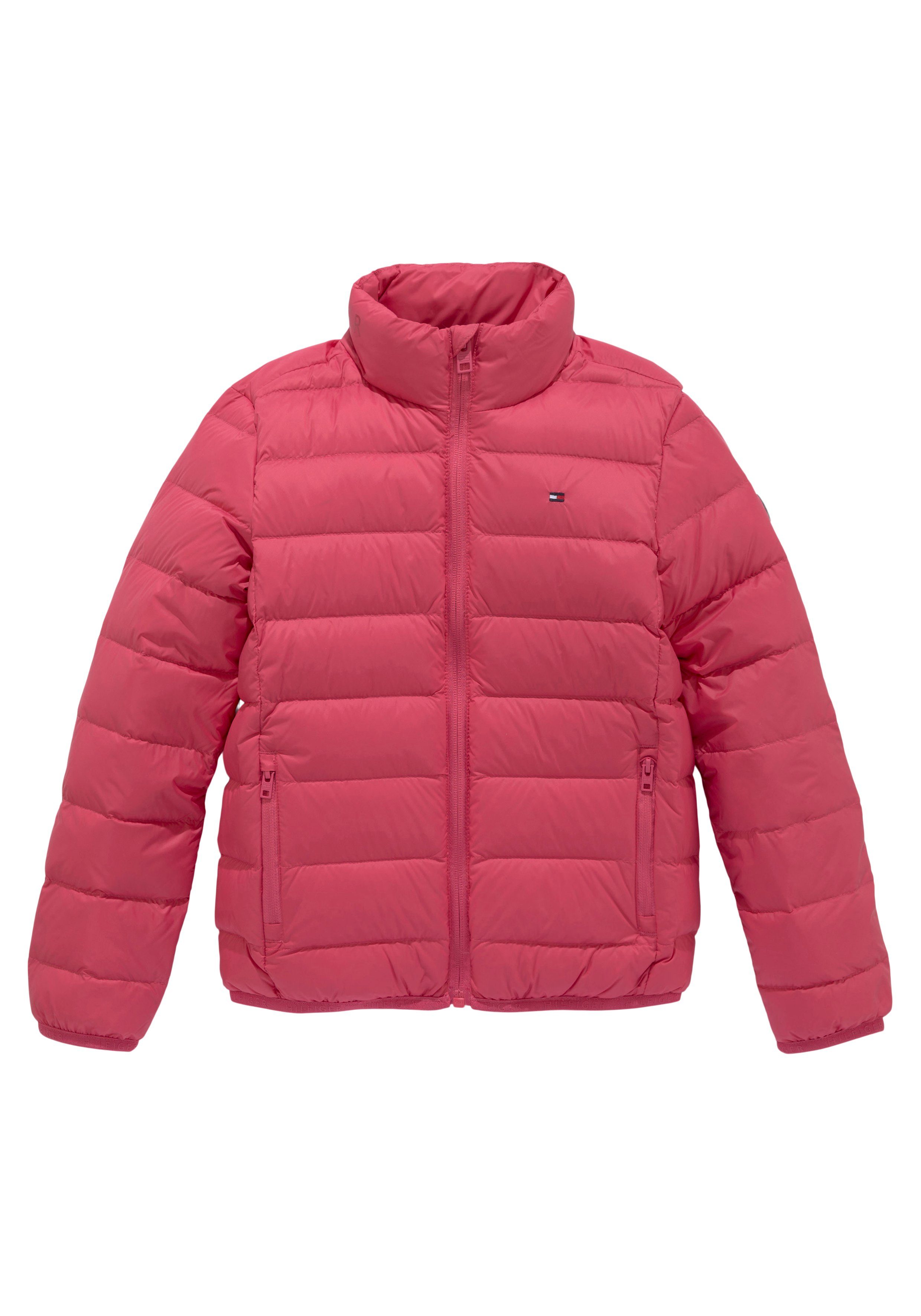 Tommy Hilfiger Steppjacke U ESSENTIAL DOWN LIGHT Hilfger Washed-Crimson JACKET mit Tommy Markenlabel