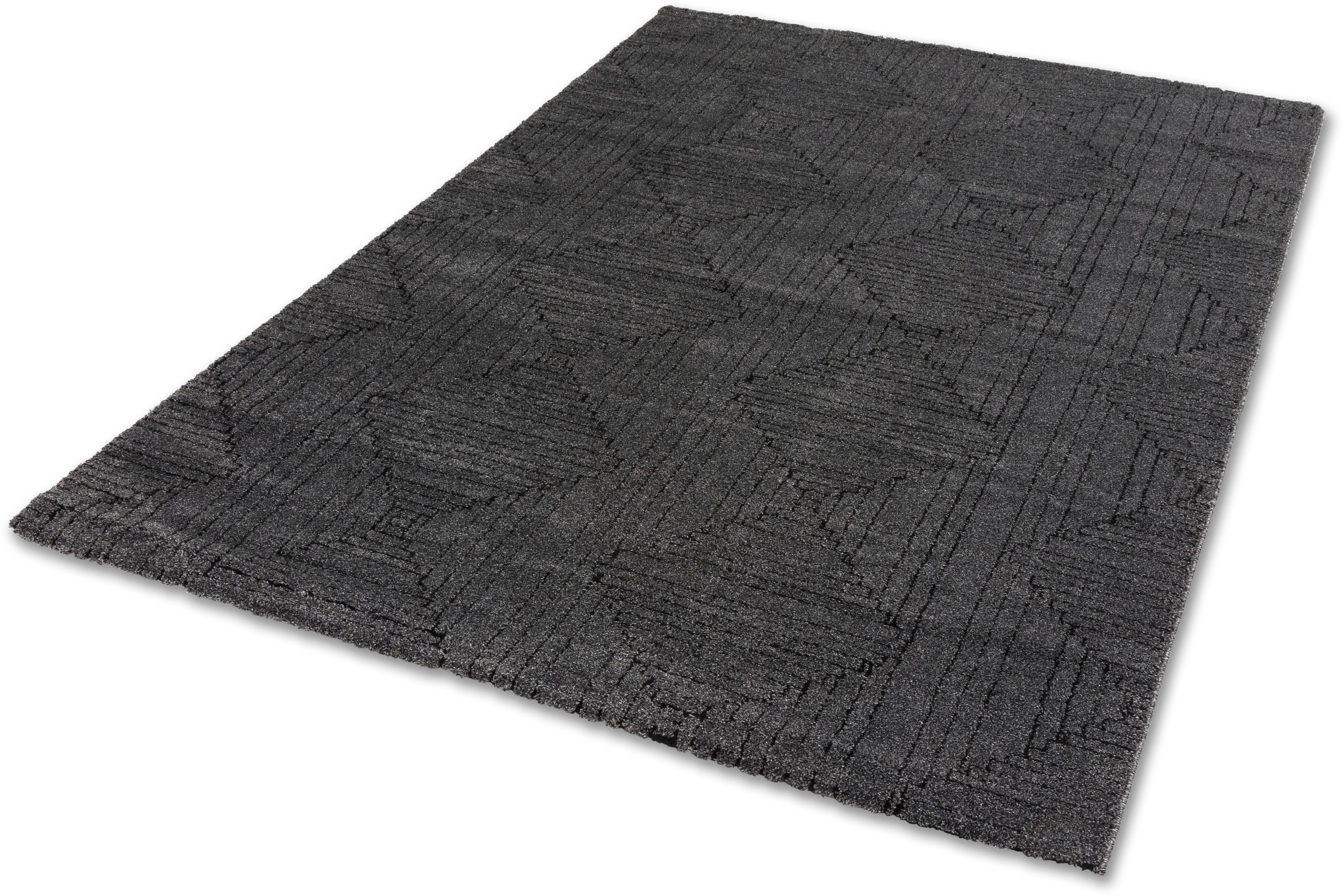 SCHÖNER WOHNEN-Kollektion Teppich Pure 6317-243, rechteckig, Höhe: 22 mm, Kurzflor, Hoch Tief Struktur, Wohnzimmer, Schöner Wohnen Kollektion