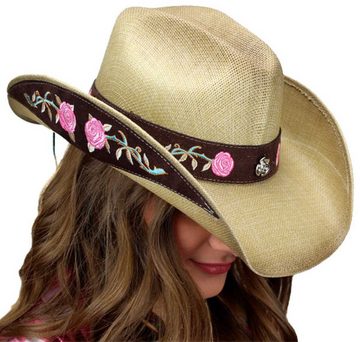 Dallas Hats Cowboyhut CR 15 Braun Damen Cowboyhut mit Semi Pinch Front