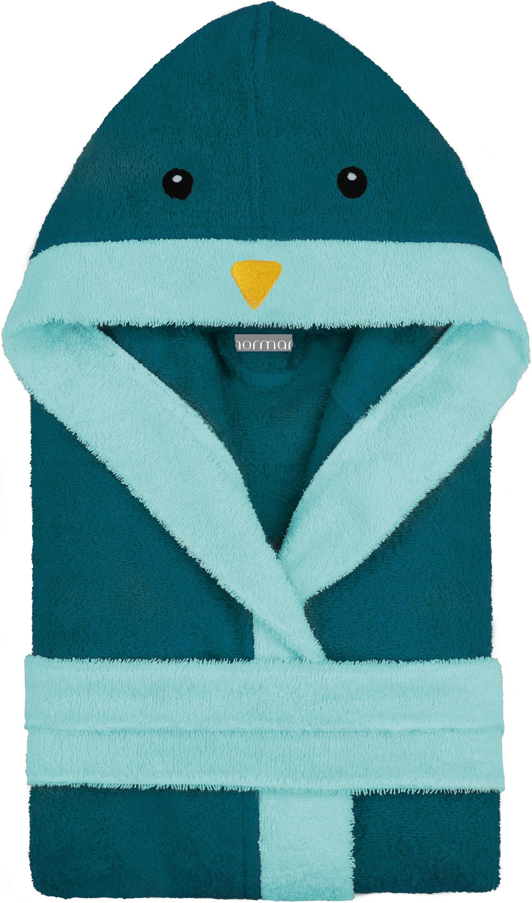 normani Kinderbademantel Kinder Bademantel aus Bio-Baumwolle Malia, Bio-Baumwolle, Kapuze, Bindegürtel, Kinder Bademantel aus weichem und schadtsofffreiem Mater – Bild 2 von 5