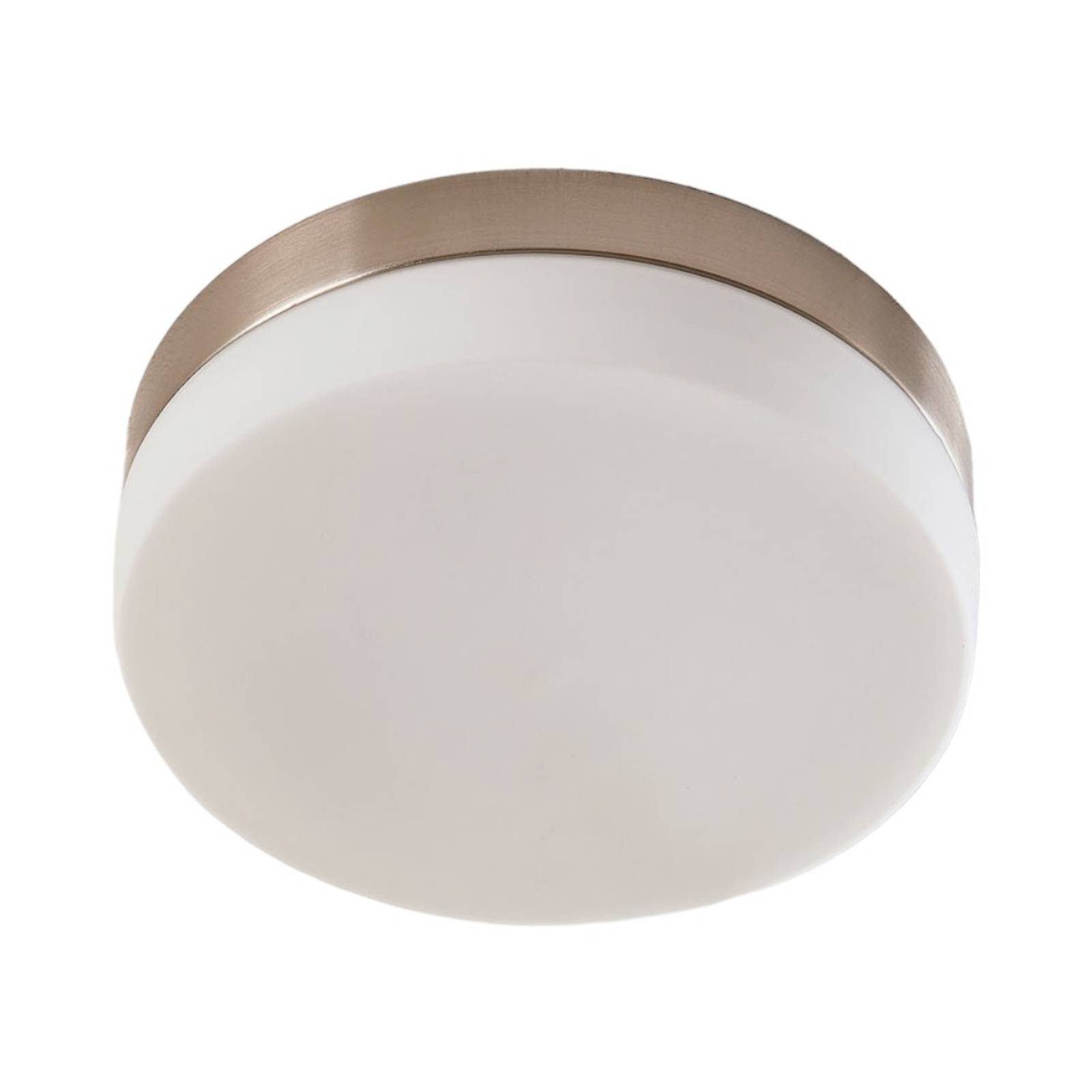 Lindby Deckenleuchten Amilia, dimmbar, Leuchtmittel nicht inklusive, Modern, Glas, Metall, weiß, nickel satiniert, 2 flammig, E27, Bad