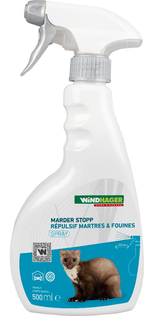 Windhager Vergrämungsmittel Marder Stopp Spray, 500 ml, Tierabwehr für Garten und Terrasse, 500 ml
