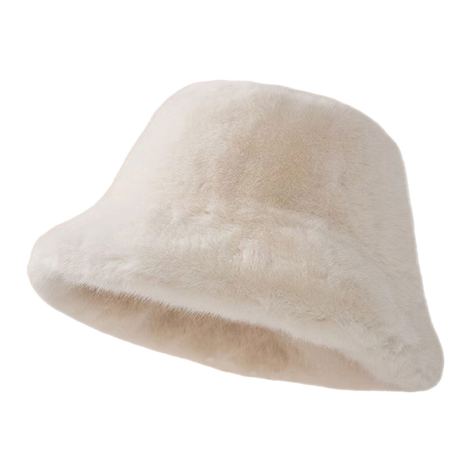 Refttenw Skimütze Verstellbarer warmer Winter-Bucket-Hut aus Fleece, Damenmütze