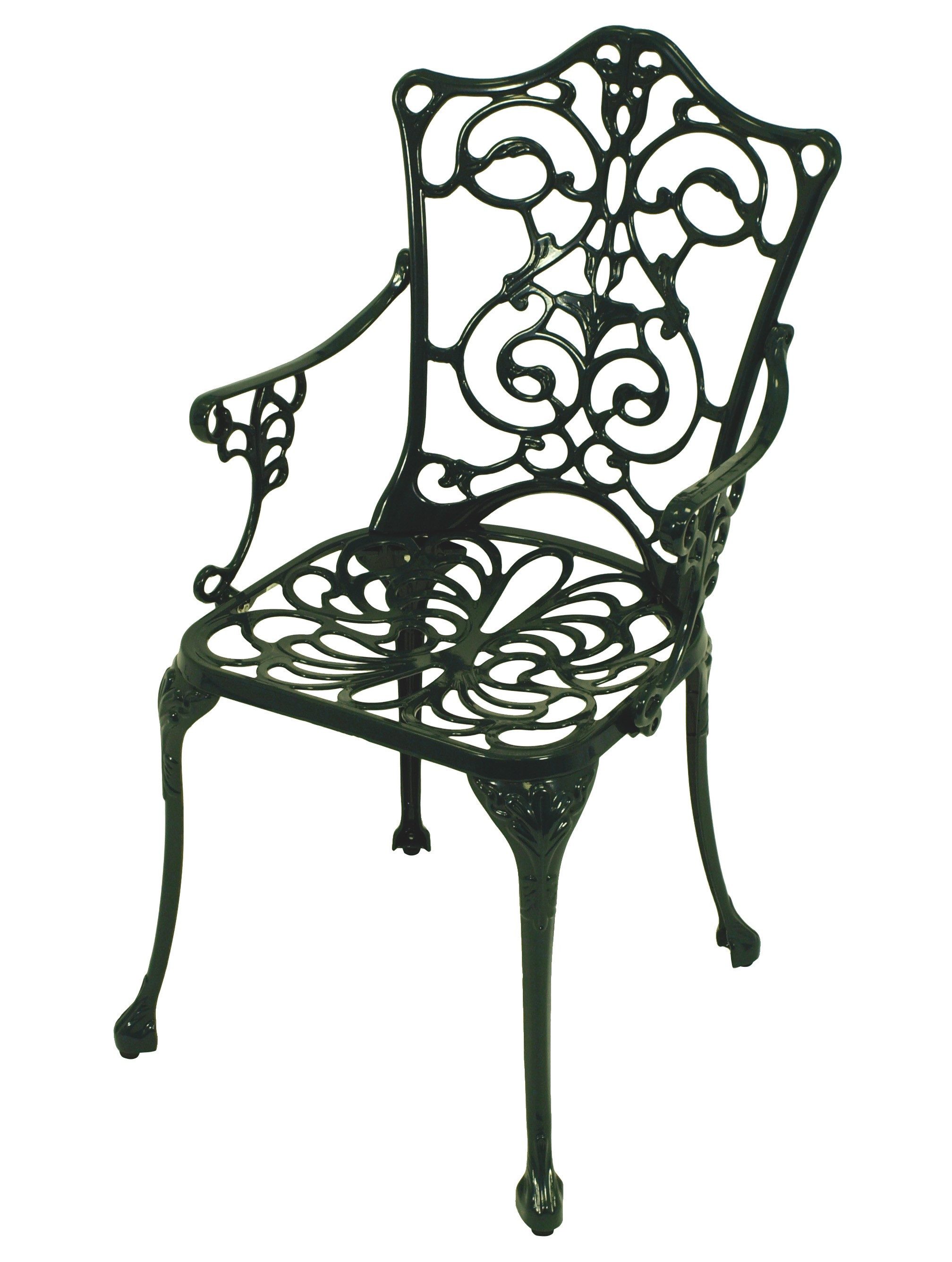TPFGarden Bistrostuhl BOULDER (Gartenstuhl - Jugendstil - Gartensessel Aluguss antik dunkelgrün), Hochwertig verarbeiteter Outdoor Stuhl in klassischem Design
