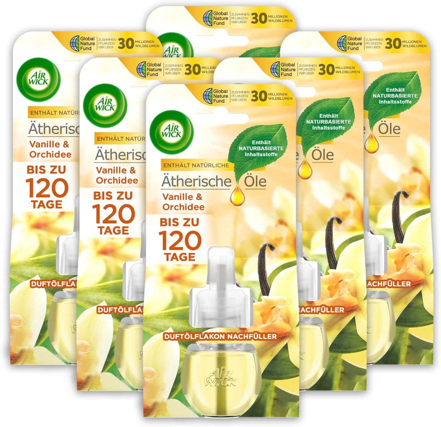Duftöl Flakon Nachfüller Vanille & Orchidee 6 x 19ml