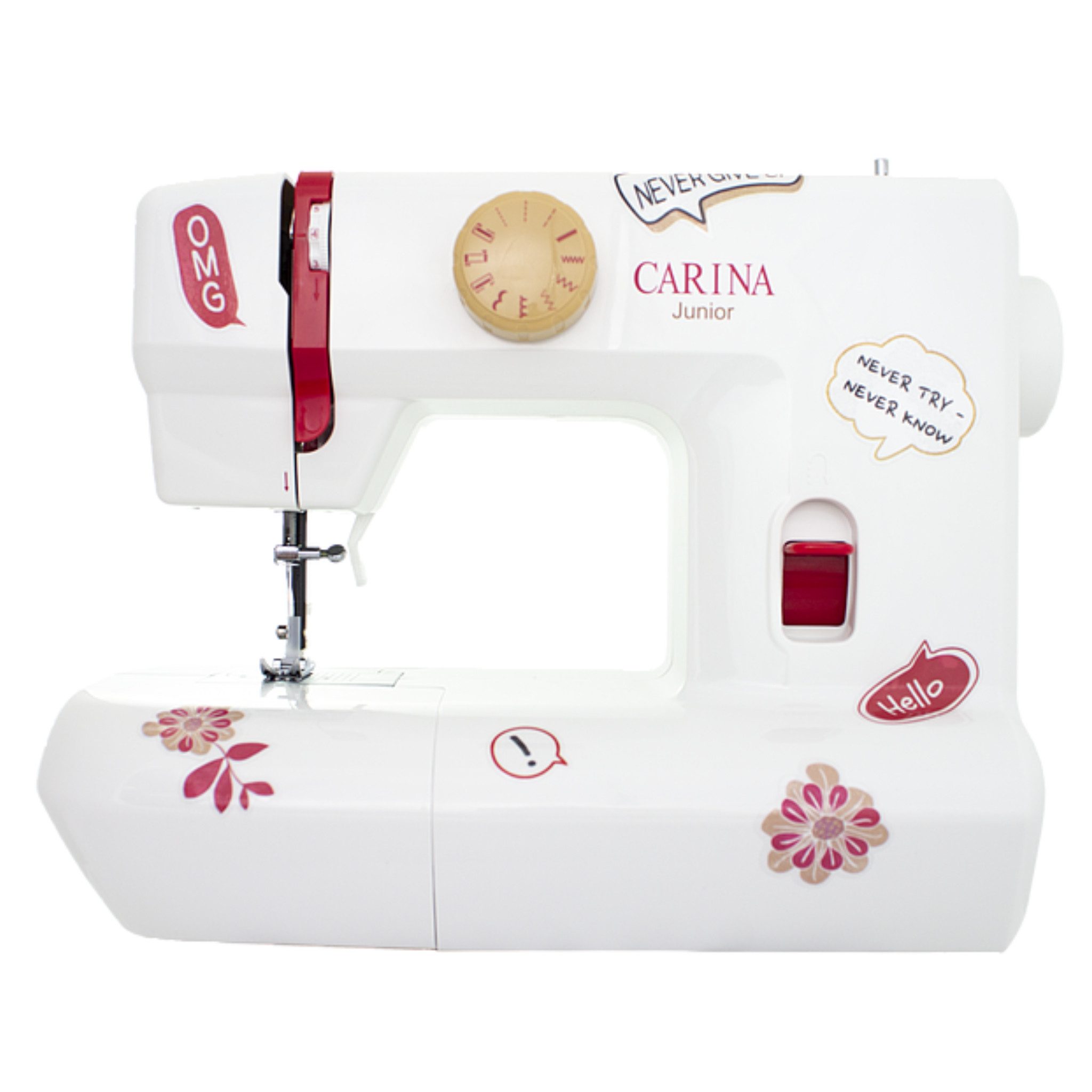 Carina Nähmaschine JUNIOR, Kinder Nähmaschine, 9 Programme, Fadenabschneider, umfangreiches Zubehör