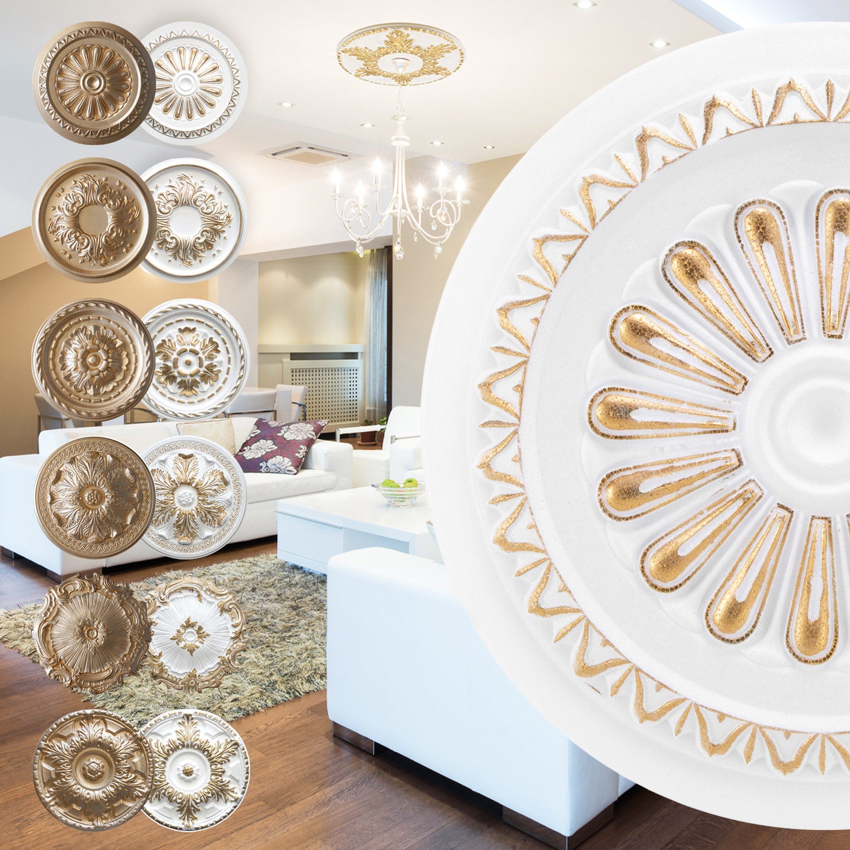 marbet design Wanddekoobjekt R-15 Gold (Stuckrosette günstig online kaufen