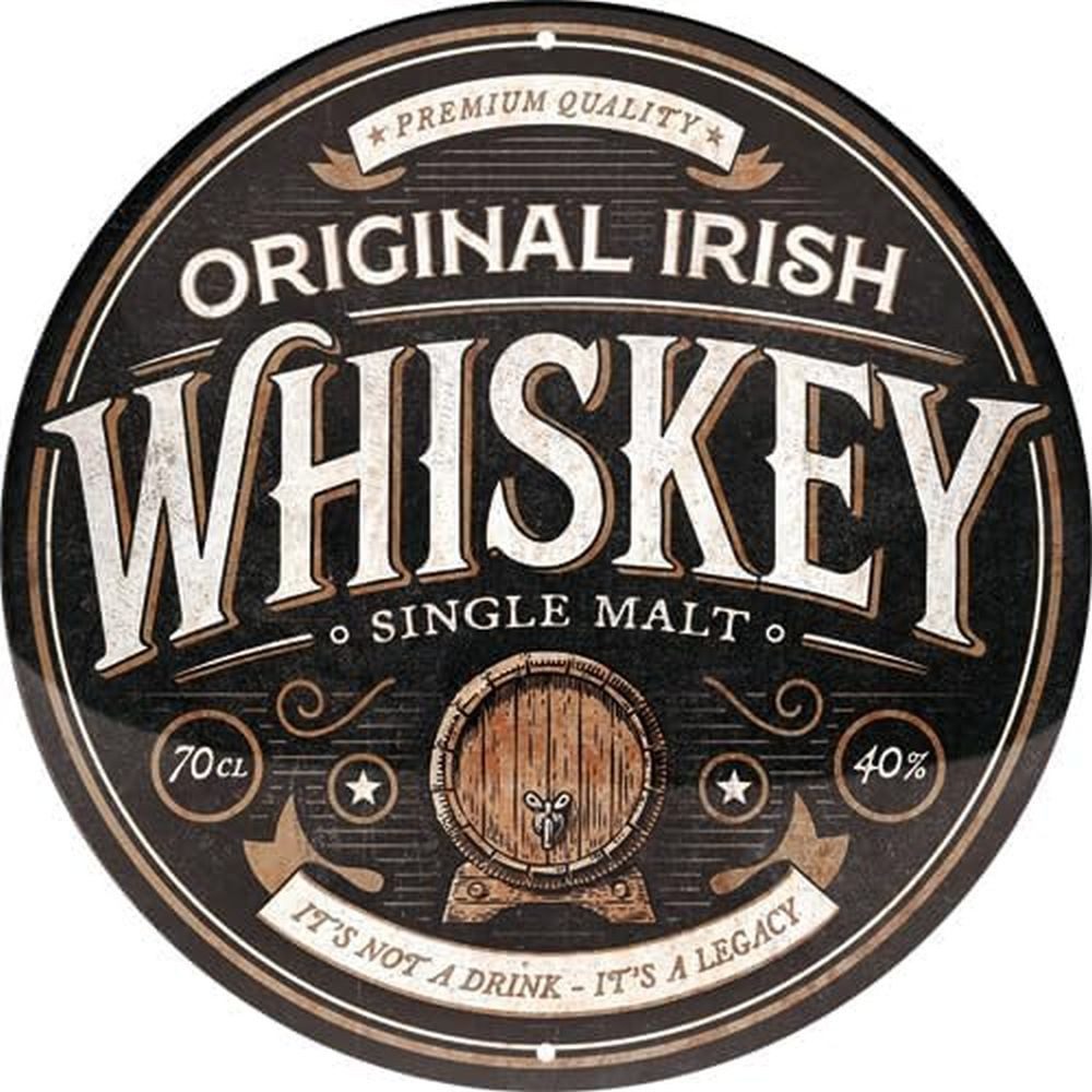 Nostalgic-Art Metallschild Blechschild 35 cm Rund - Original Irish Whiskey