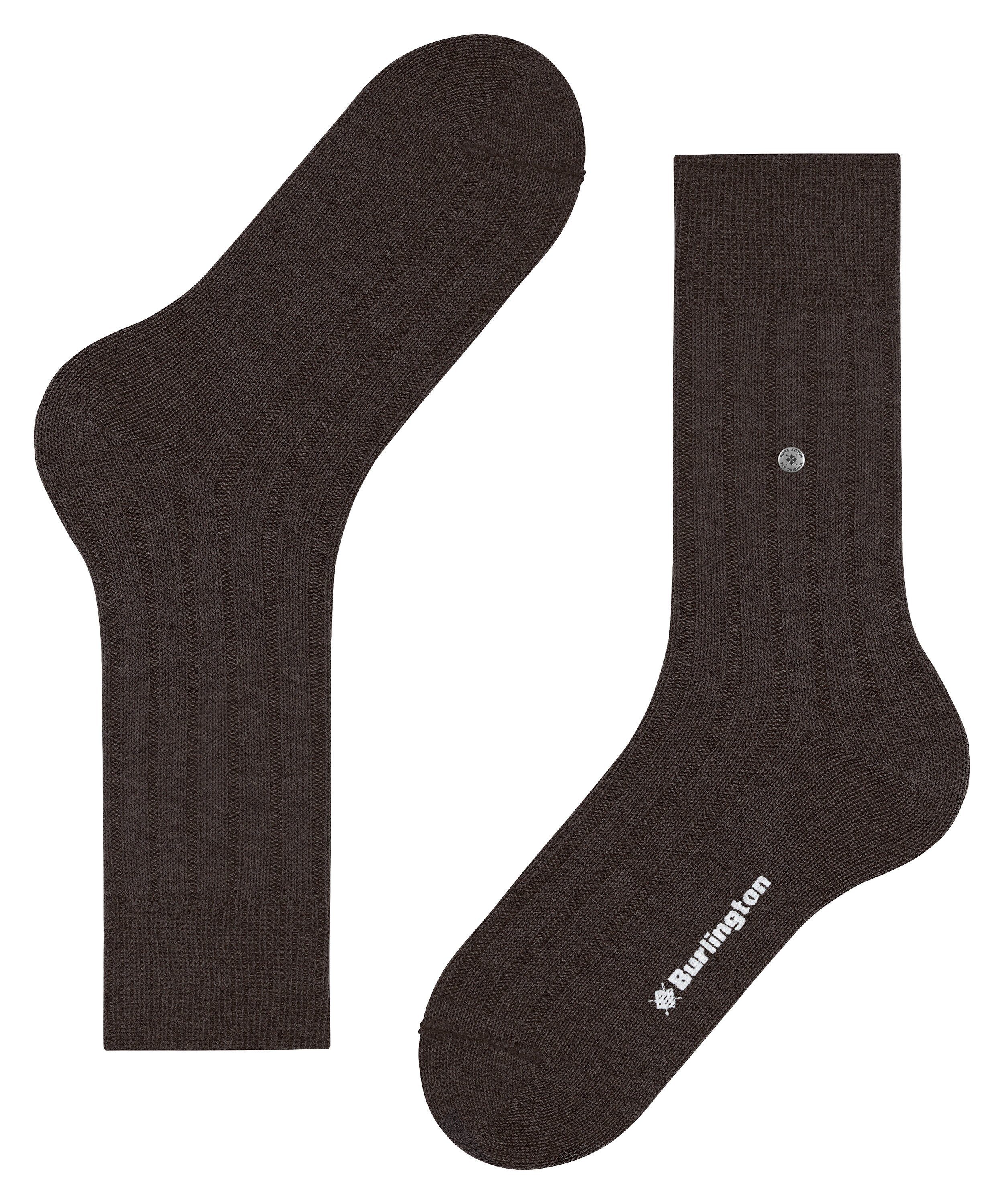 (5166) Burlington mel. Socken Dover brown (1-Paar)