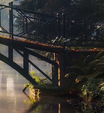 MyMaxxi Dekorationsfolie Türtapete Brücke am See Türbild Türaufkleber Folie