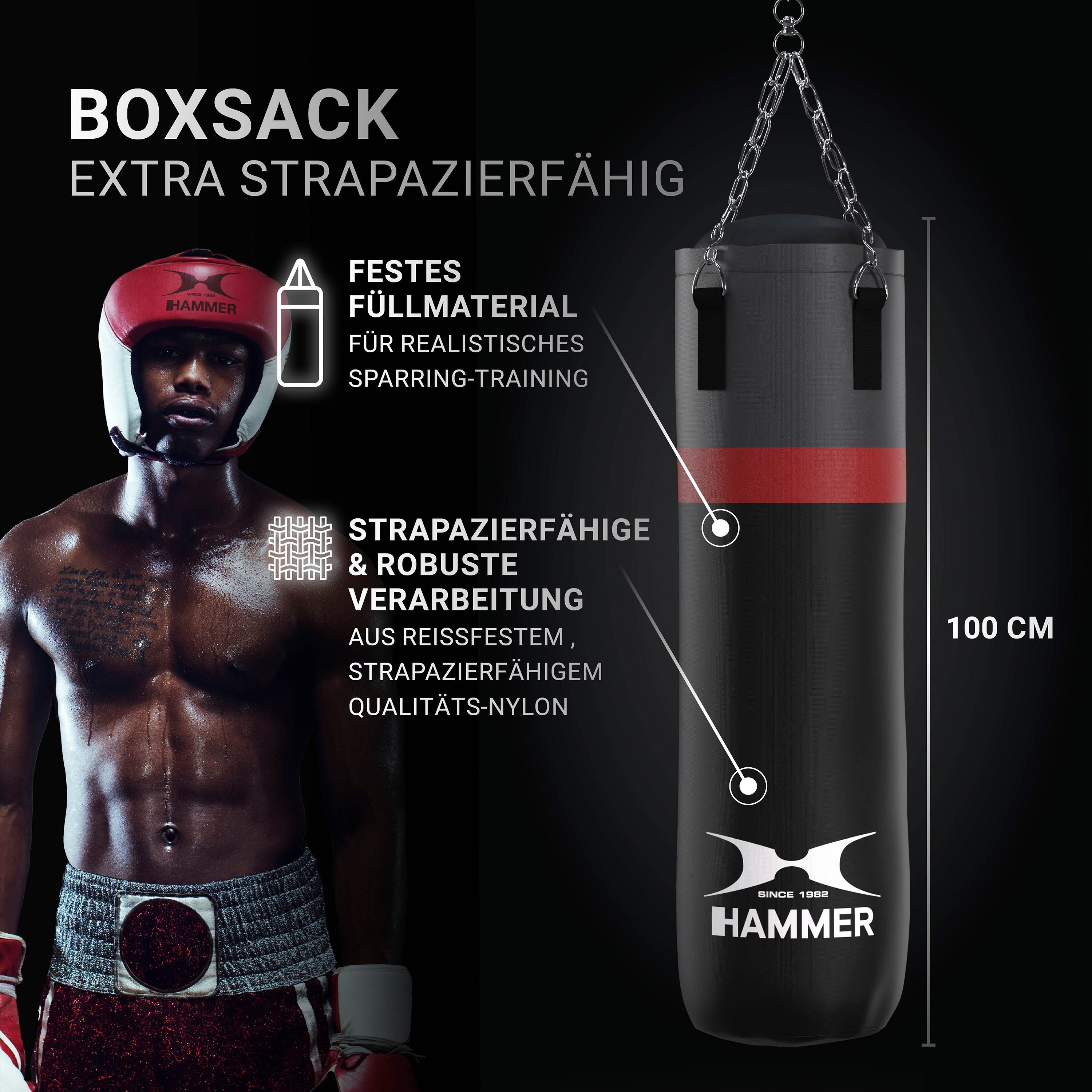 Hammer Boxsack Cobra (Set, mit Boxhandschuhen)