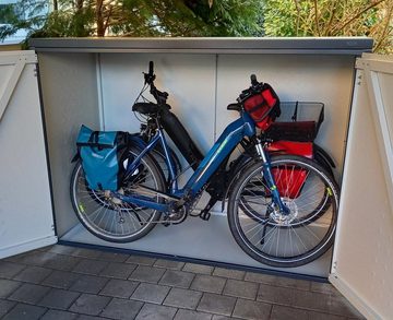 reinkedesign Fahrradbox Fahrradgarage Typ-FD für 3 Fahrräder, Pultdach, verzinkter Stahl, Anthrazit 198x93x141cm