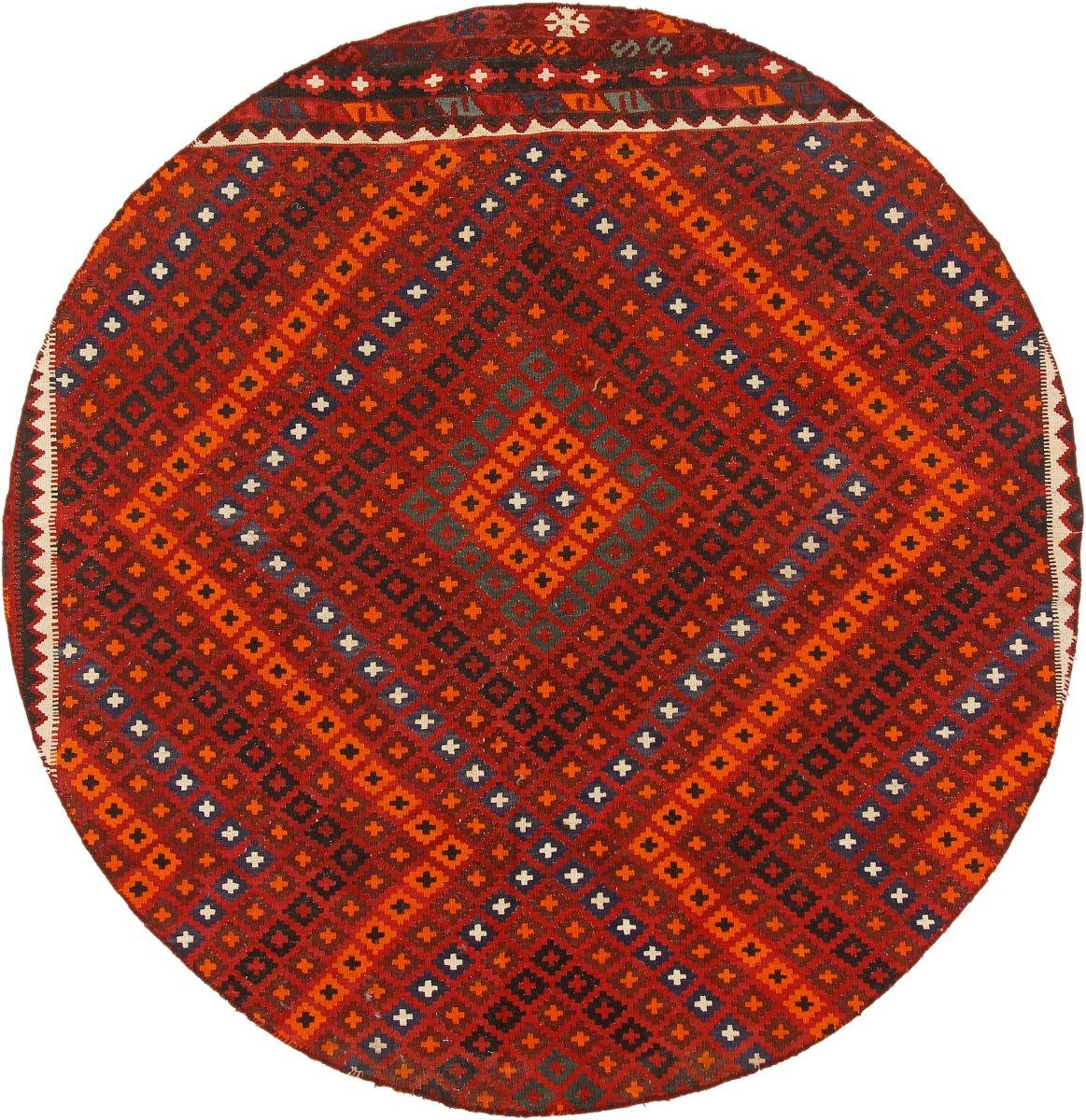 Orientteppich Kelim Afghan Antik 179x186 Handgewebter Orientteppich Rund, Nain Trading, rund, Höhe: 3 mm