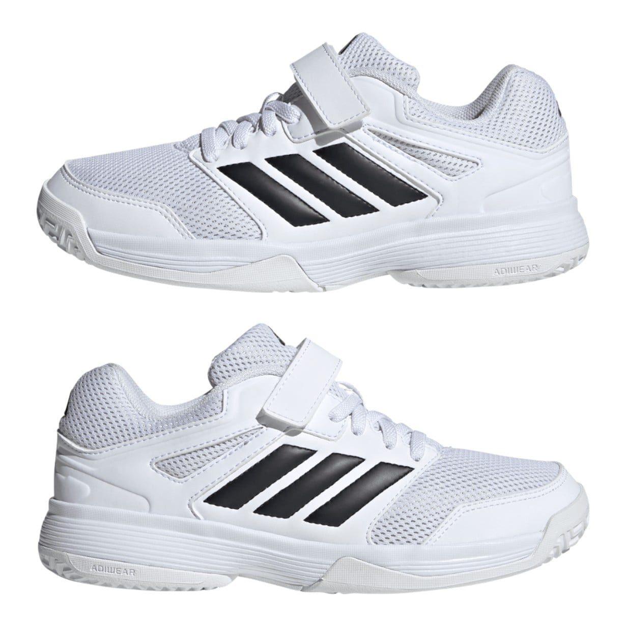 adidas Performance Hallen-Indoorschuhe Speedcourt Velcro weiss/schwarz Kinder Badmintonschuh – Bild 2 von 5