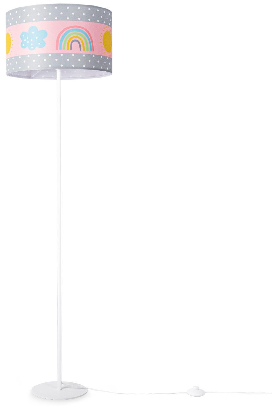 Paco Home Stehlampe Cosmo Babyzimmer ohne Regenbogen Kinderlampe Sonne Kinderzimmer Wolken E27 Lampe 962, Leuchtmittel