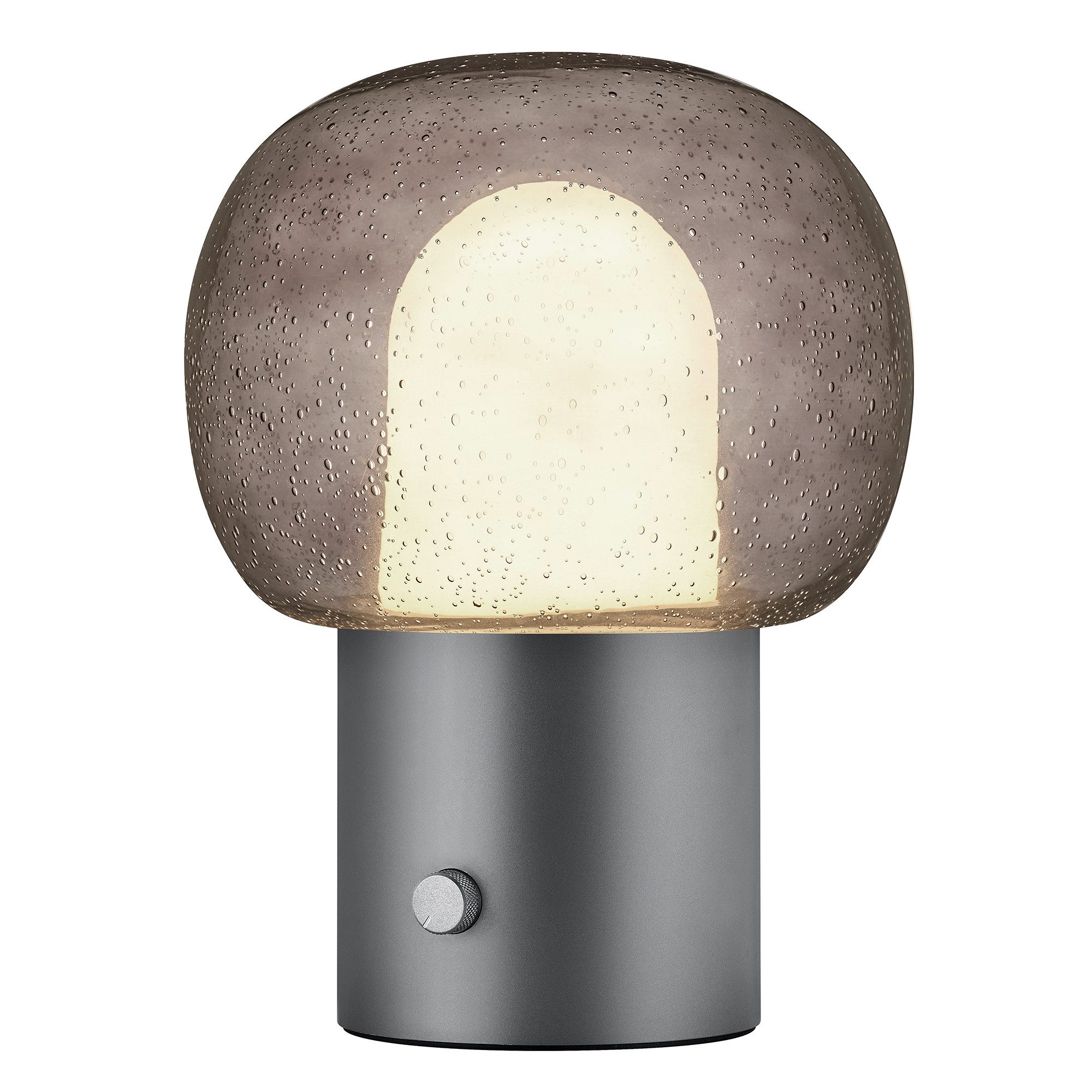 blomus Tischleuchte -IRIS- Größe H 32 cm, Ø 24 cm, Tischlampe Indoor, Leuchtmittel, warm, mix, cold, Wahl von drei Lichttönen, inkl. Ladestation