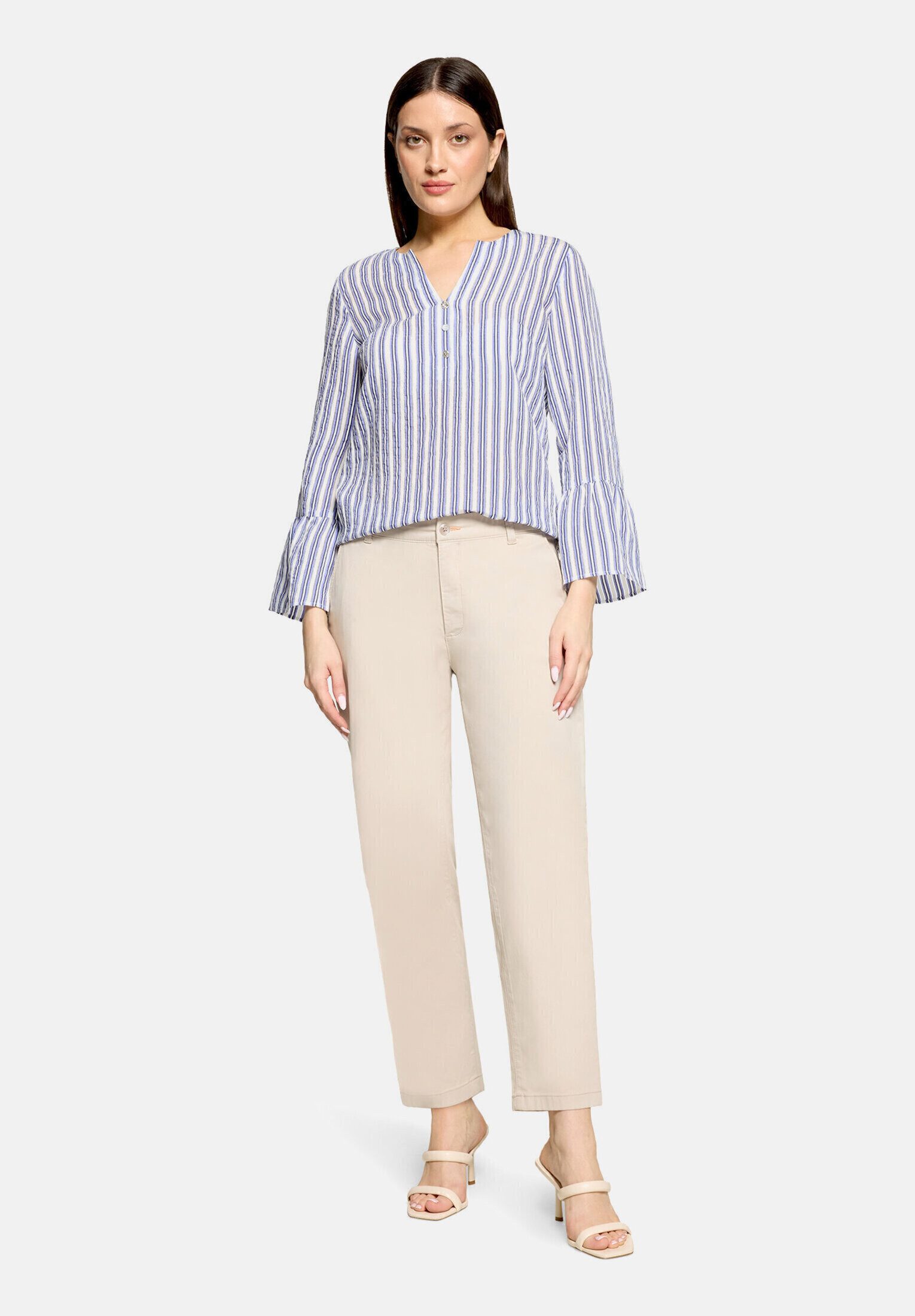 Cartoon Schlupfbluse Damen mit Streifen