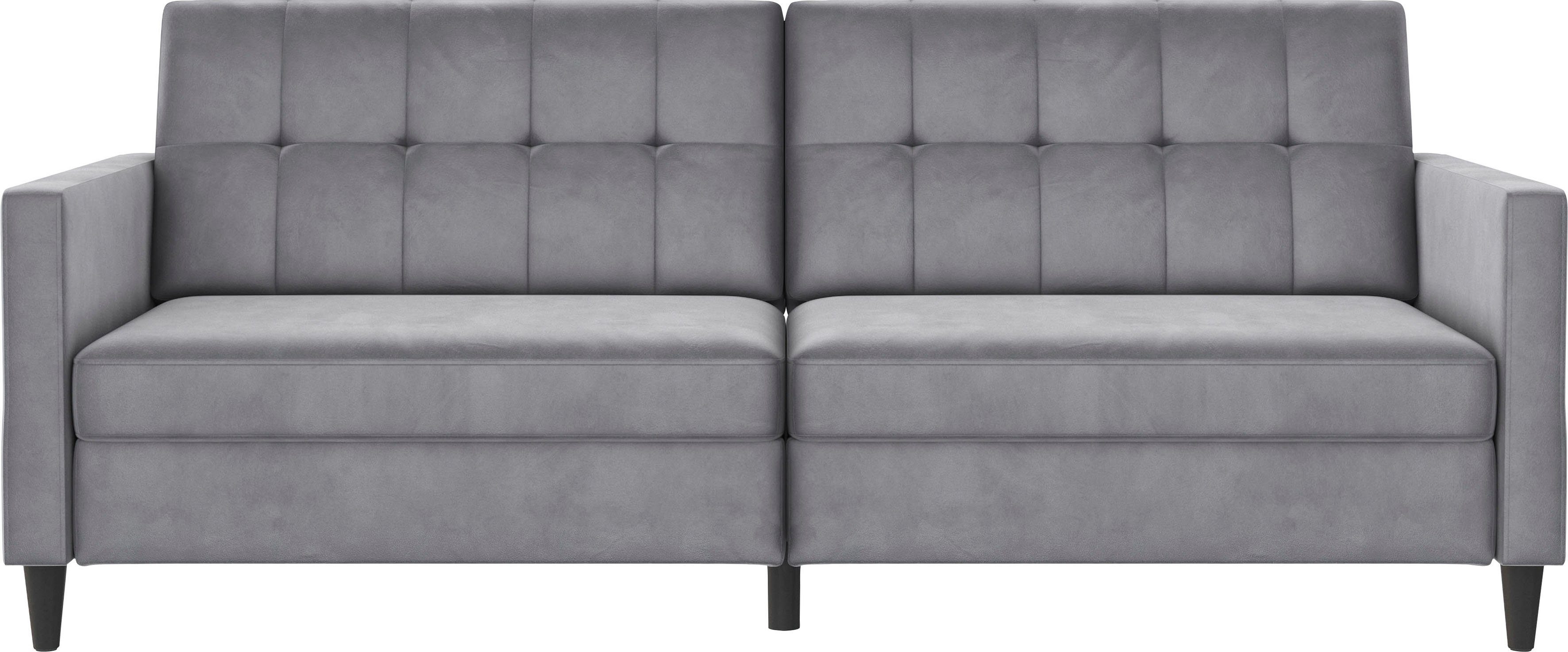 Dorel Home 3-Sitzer »Hartford«, Sofa mit Bettfunktion, Rückenlehne 2-teilig  und 3-fach verstellbar, schwarze Beine, in verschiedenen Größen,  Bezugsqualitäten und Farbvarianten erhältlich, Sitzhöhe 43 cm online kaufen  | OTTO