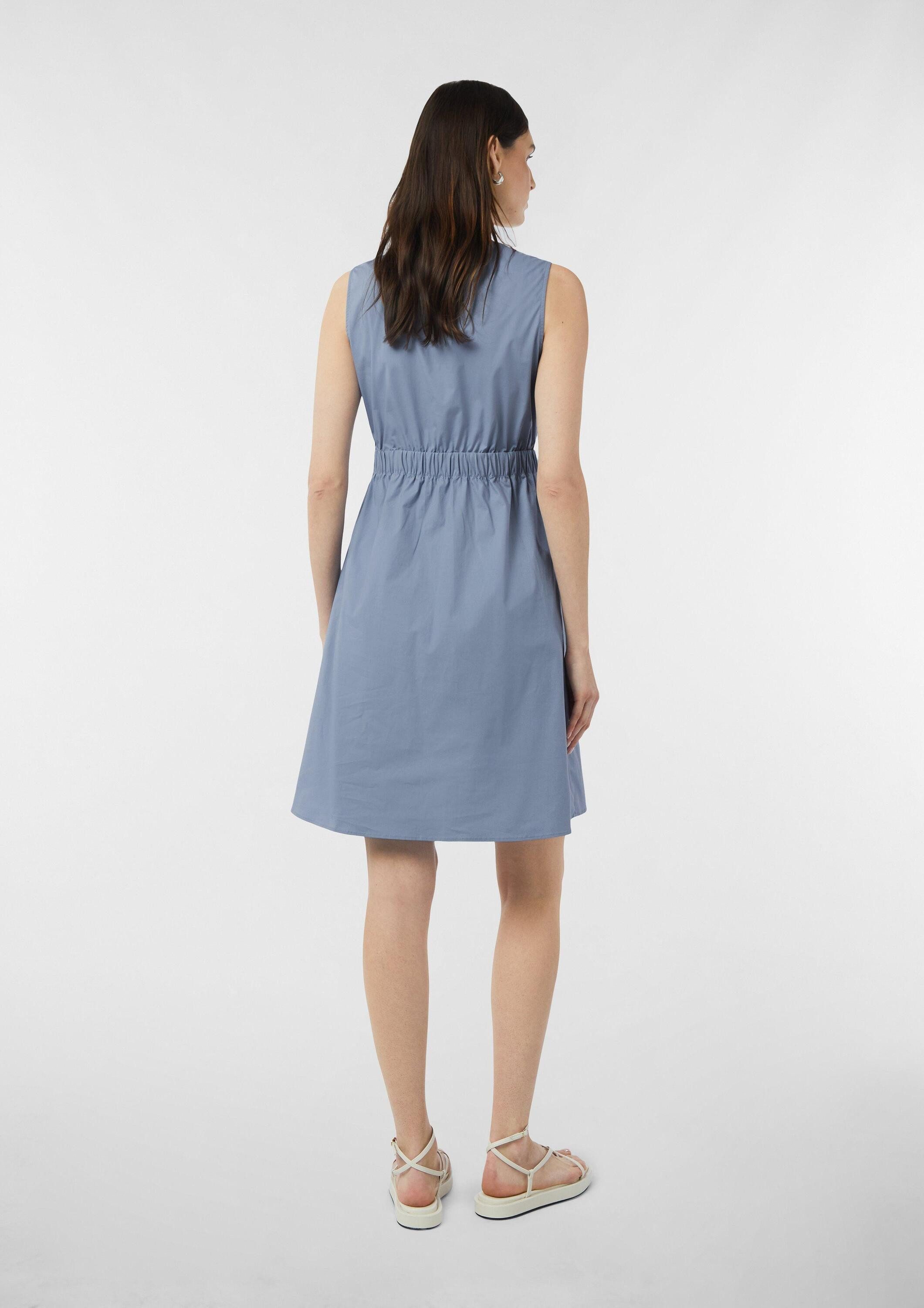 comma Minikleid Kleid Kurzes Popeline-Kleid mit elastischem Taillen-Einsatz