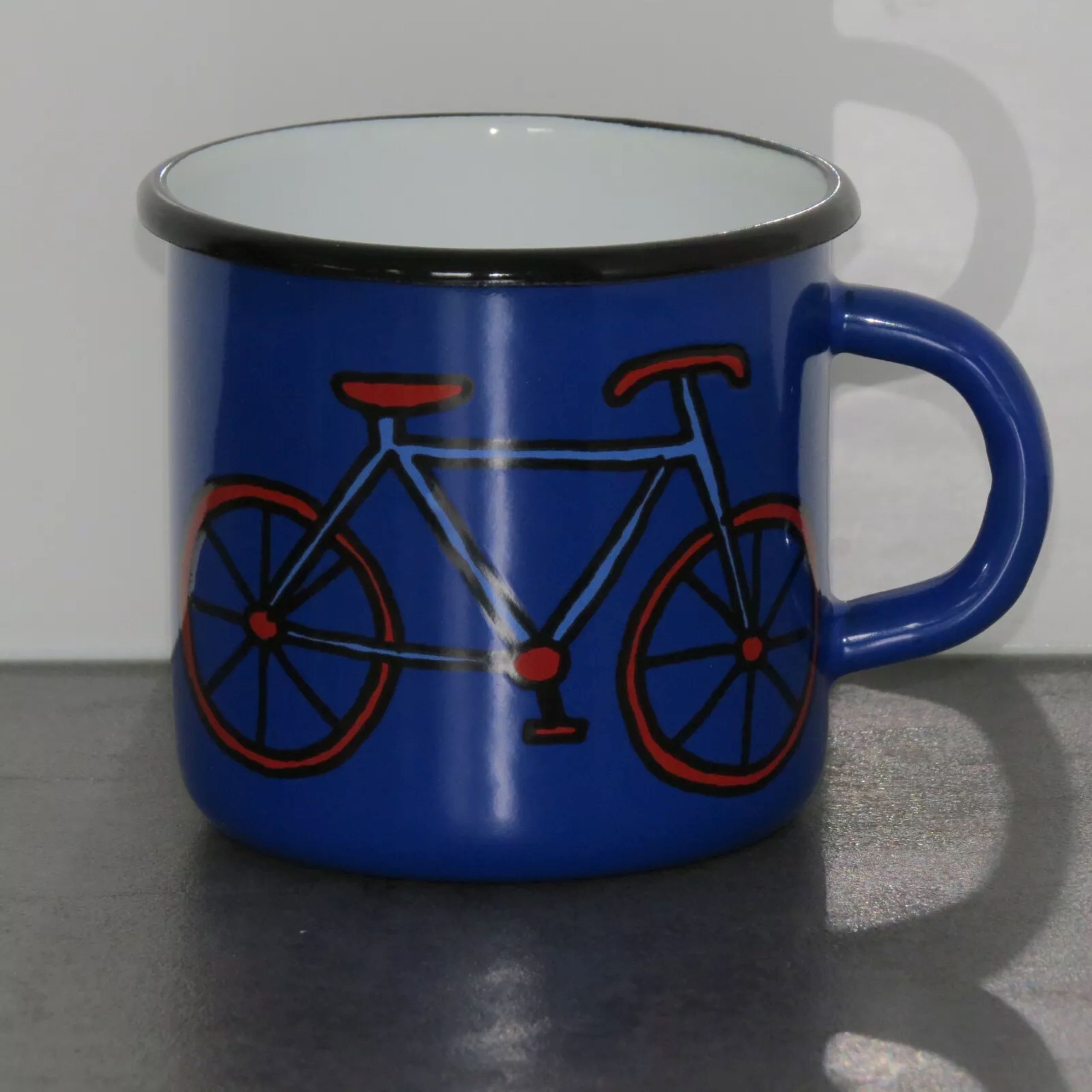 Holzprodukte Becher Email Emaile Emaille Kaffeebecher Teetasse Becher Tasse Kaffee Tee, 350 ml