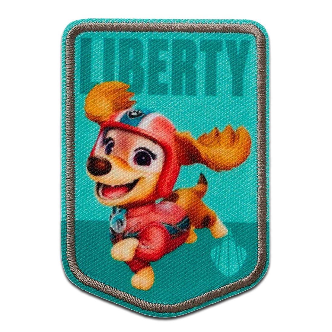 PAW PATROL Aufnäher Bügelbild, Aufbügler, Applikationen, Patches, Flicken, zum aufbügeln, Polyester, Mono-Quick Paw Patrol Liberty - Größe: 7,8 x 5,5 cm