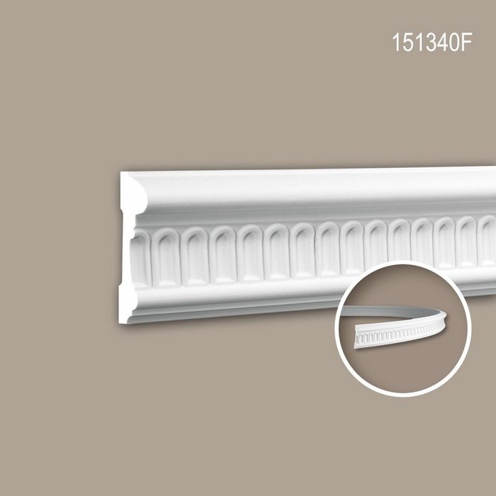 Profhome Flexprofil 151340F (Profilleiste 1-St. Flexible Wandleiste Stuckleiste Zierleiste 2 m) weiß vorgrundiert