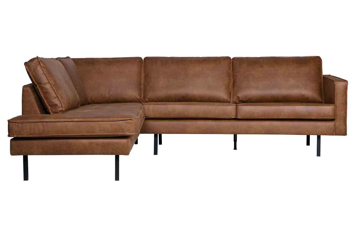 WOOOD Ecksofa Rodeo Ecksofa Lederoptik, links Cognac
