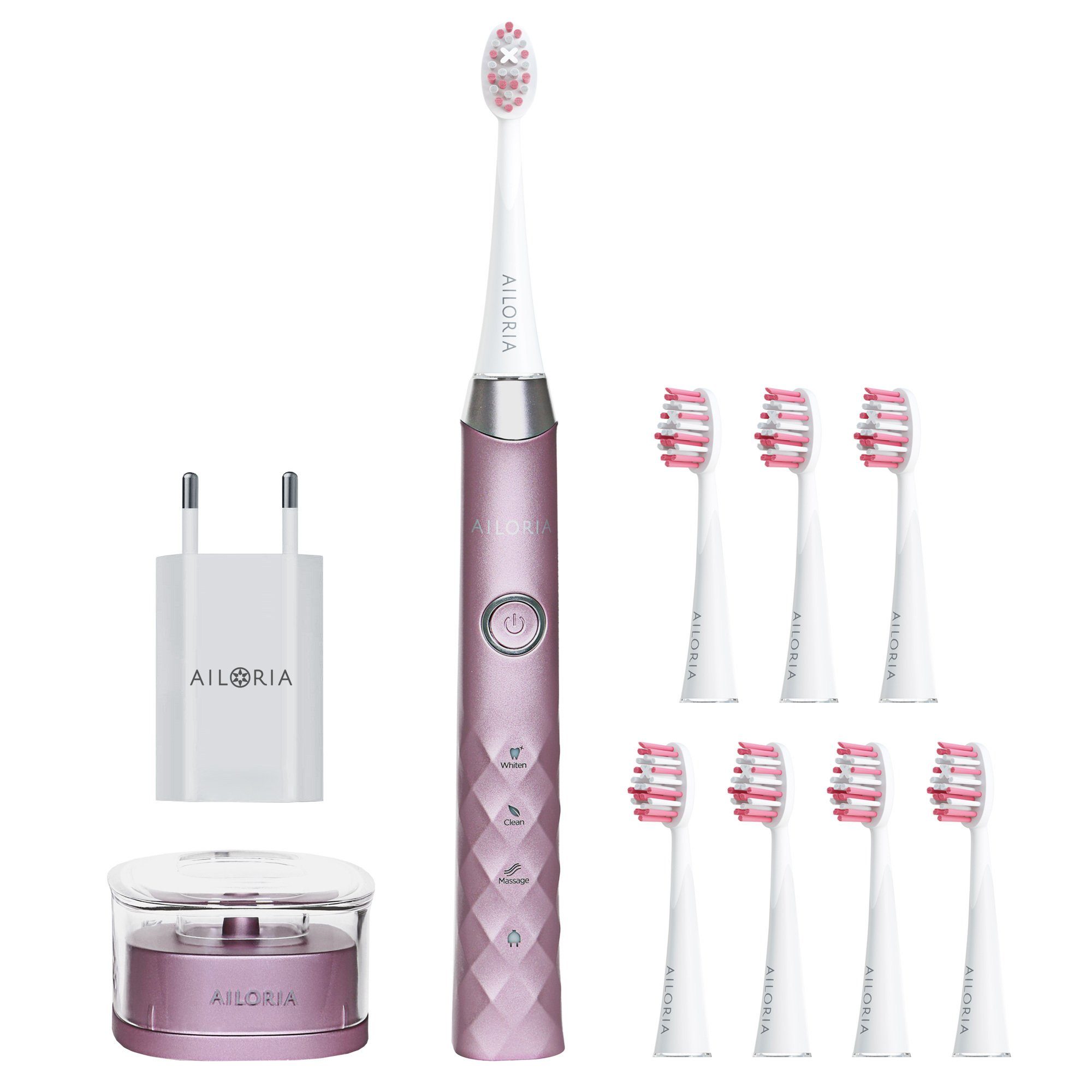 AILORIA Schallzahnbürste SHINE BRIGHT Set, Easy-Start-Programm