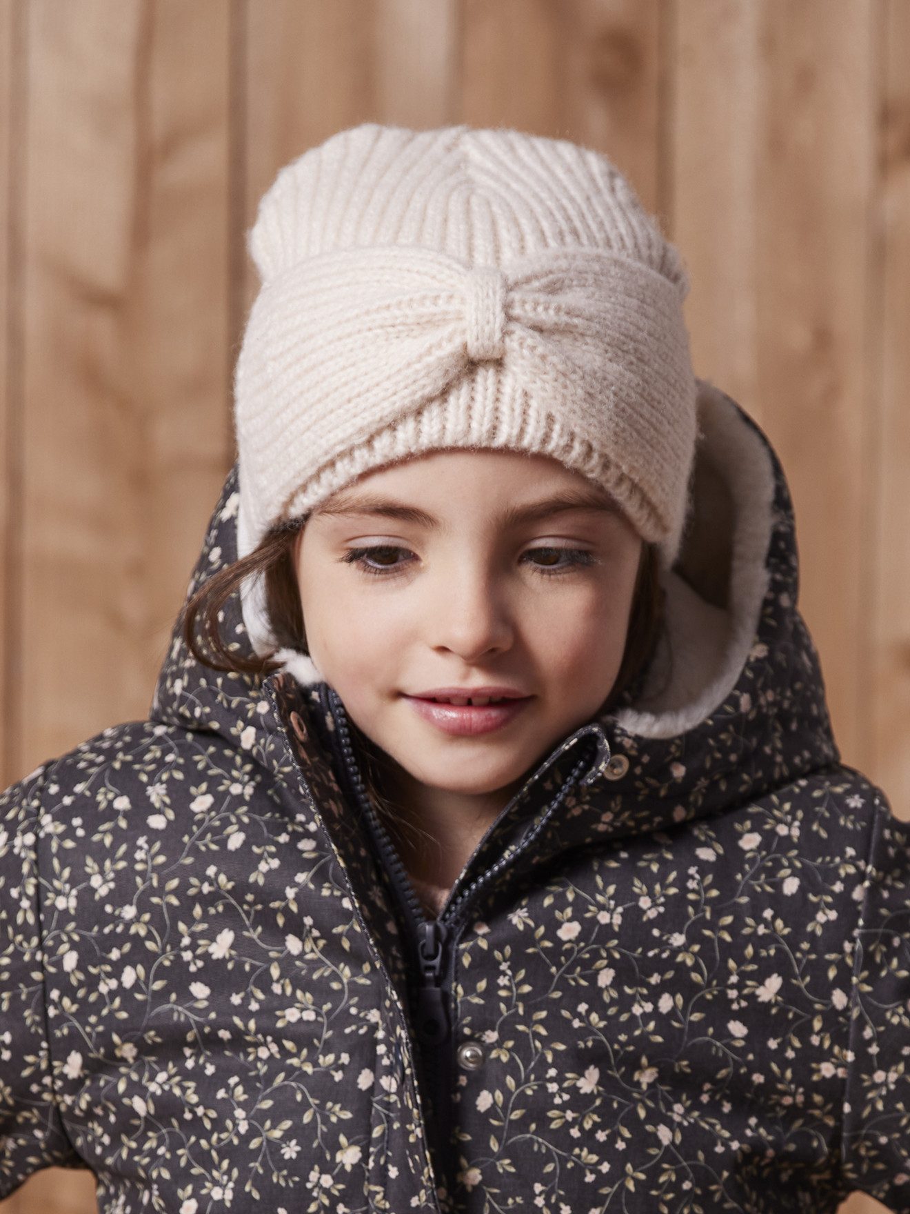 vertbaudet Beanie Mädchen Mütze aus Rippenstrick, Zierschleife – Bild 3 von 5