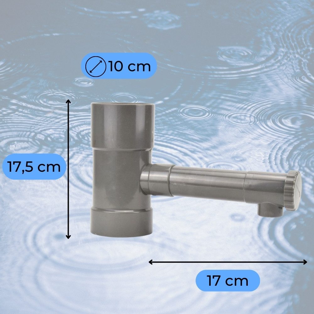 GarPet Regenfallrohr Wasserdieb Fallrohr Abzweig mit Hahn Regensammler Regendieb 100 mm