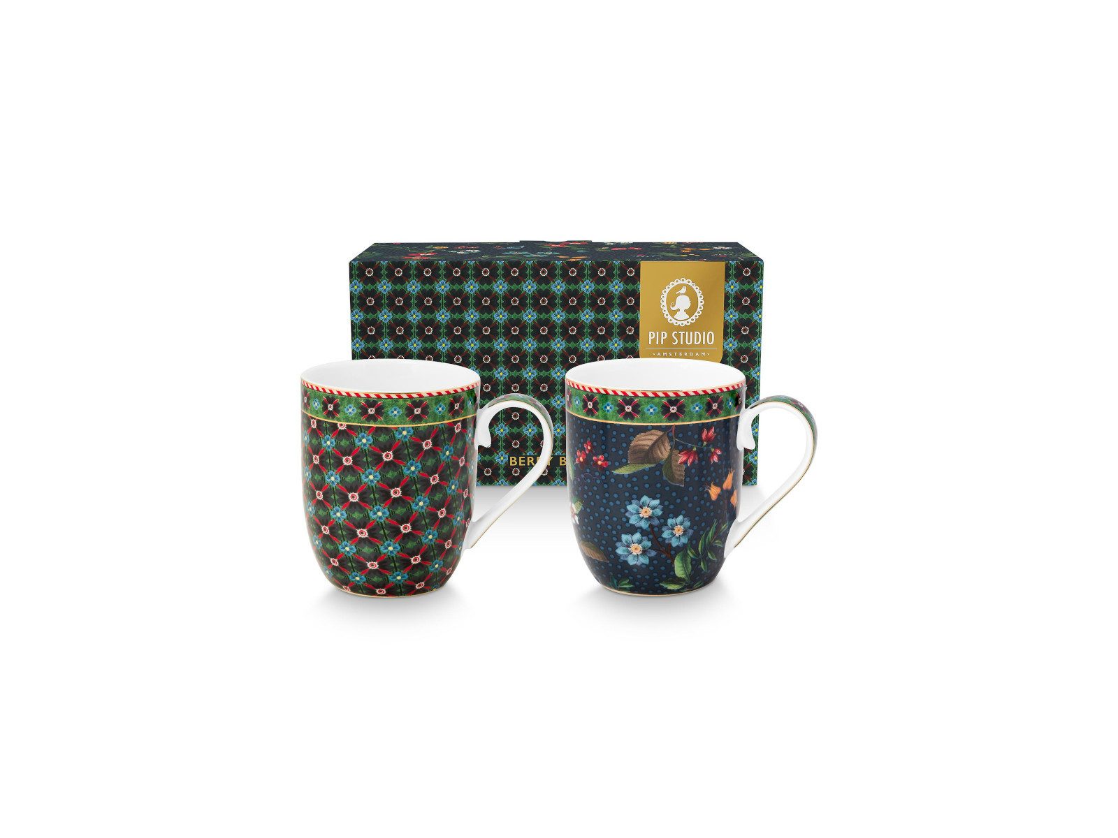 PiP Studio Tasse Berry Blues Tasse 145ml Set2, Porzellan