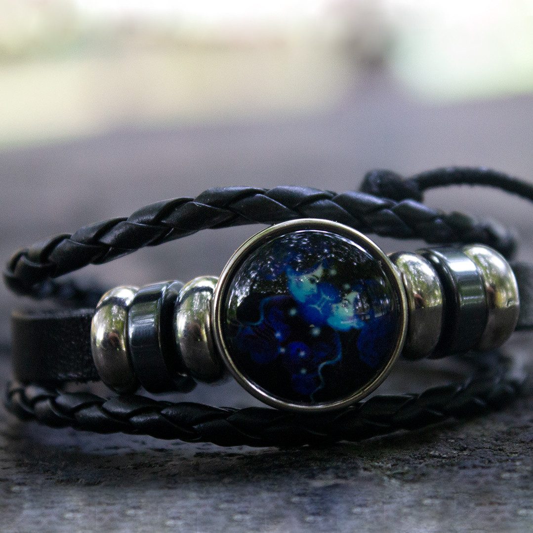 Stelby Armband mit Gravur Armband Sternzeichen Zwillinge mit 3D Gravur im Glas (Weihnachtsgeschenk, Geburtstagsgeschenk, Valentinstaggeschenk, modern, minimalistisch), langlebig, pflegeleicht, unisex