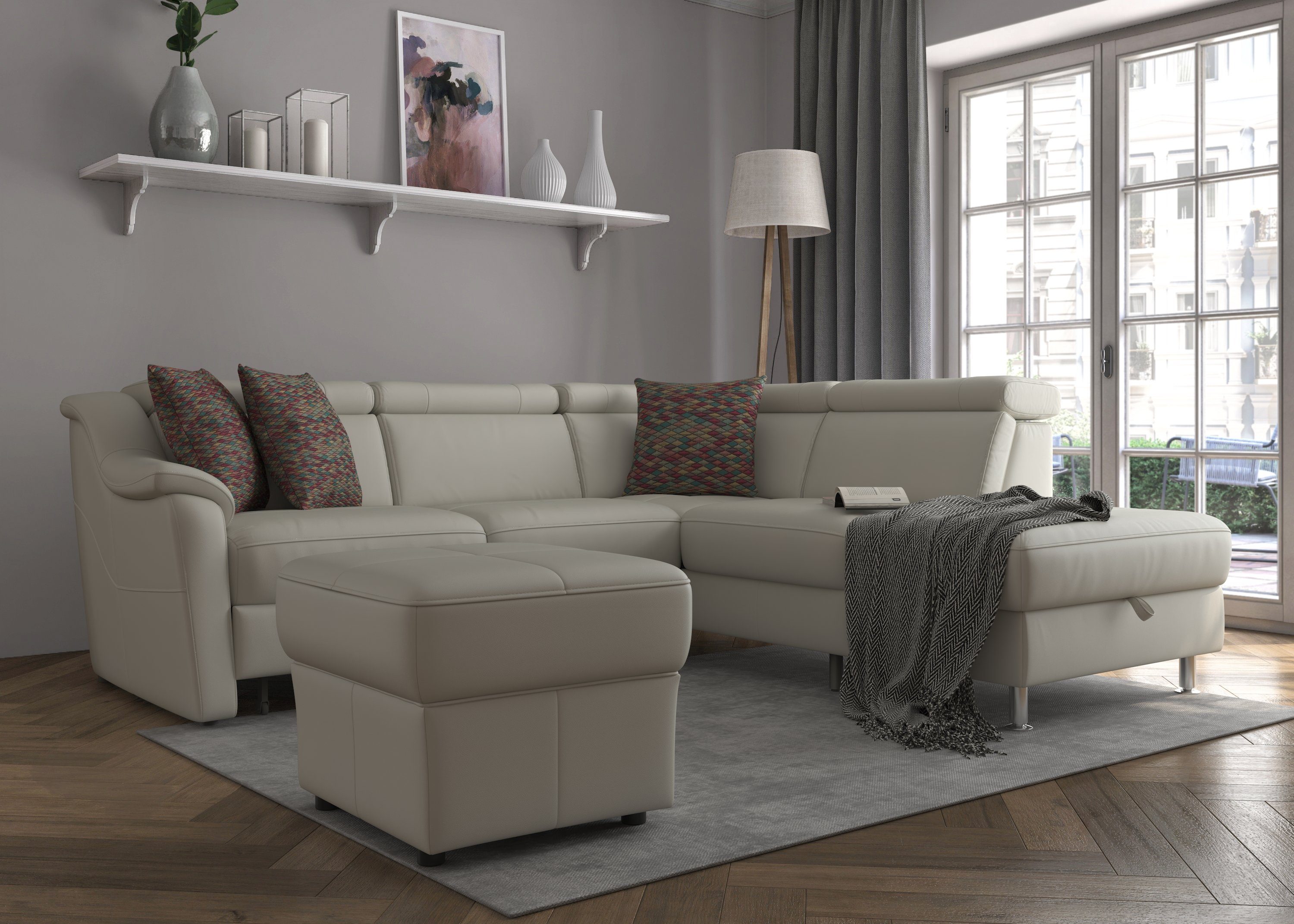sit&more Ecksofa Freetown L-Form, inklusive Kopfteilverstellung und komfortablem Federkern