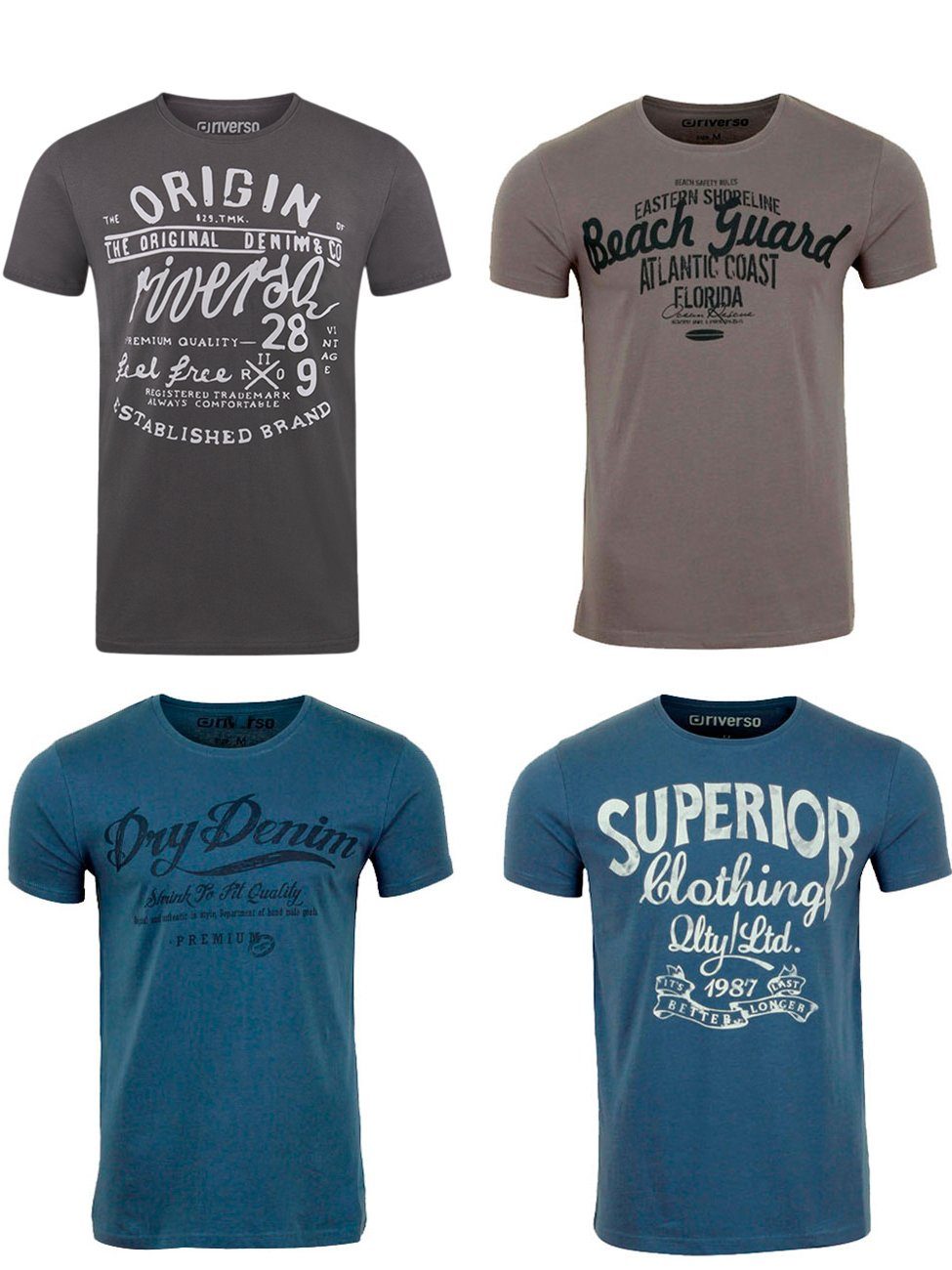 riverso T-Shirt Herren Printshirt RIVLeon Regular günstig online kaufen