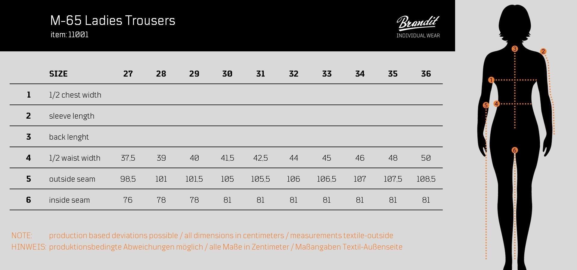 Brandit Cargohose Women M65 Pants