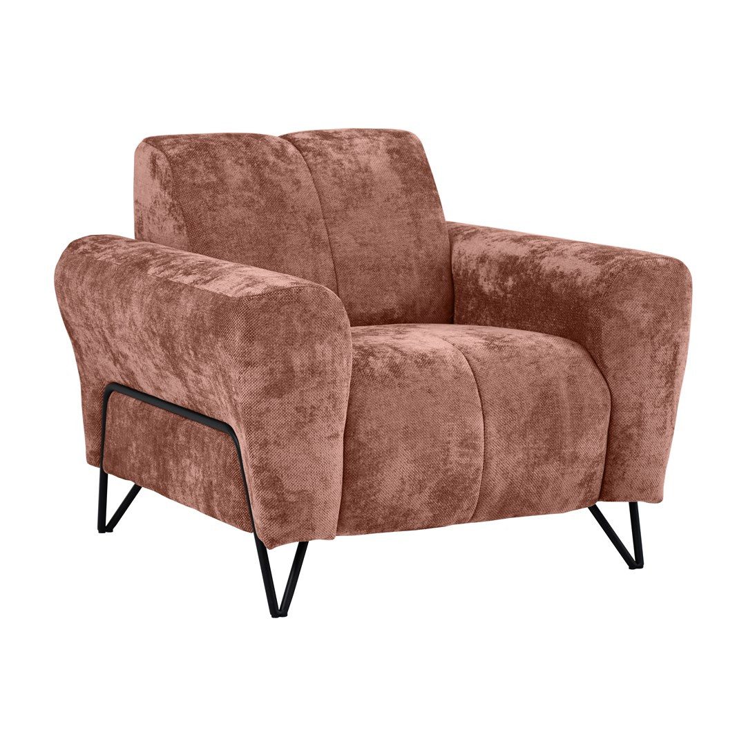 Beautysofa Sessel mit Metallbeine in schwarzer günstig online kaufen