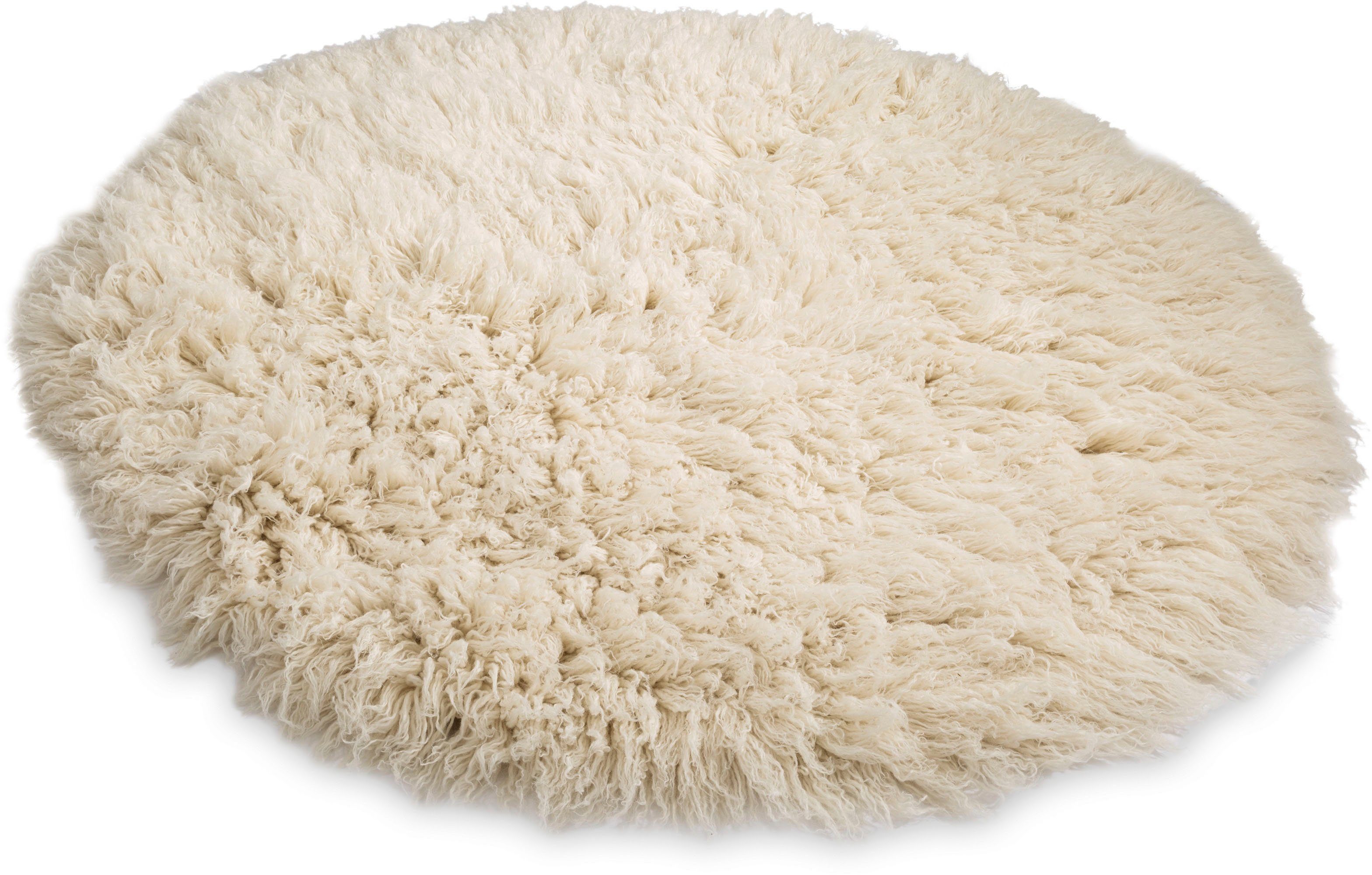 THEKO Wollteppich Flokati XXL, handgewebt, rund, Höhe: 100 mm, original griechischer Flokati, Hochflor, reine Wolle, auch in rund – Bild 2 von 3