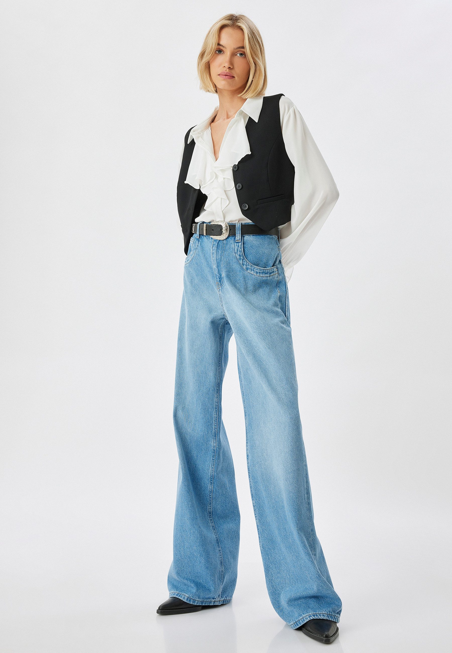 Koton Loose-fit-Jeans Normale Leibhöhe Loose