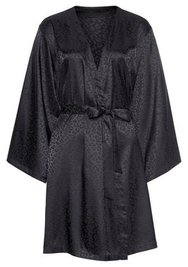 LASCANA Kimono, Kurzform, Kunstfaser, Gürtel, mit Leomotiv