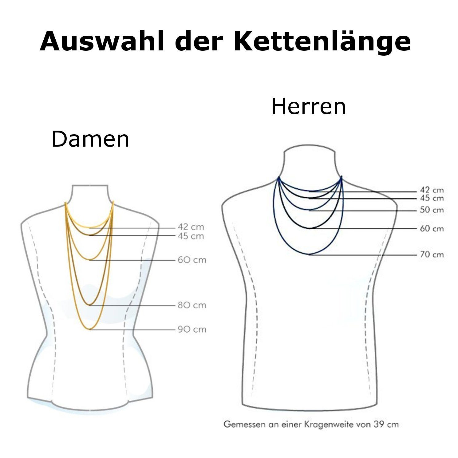 Auroris mm Karabinerverschluss in / Farbe Echtleder Kette aus schwarz Germany Länge wählbar, Edelstahl Made mit 2 Lederband