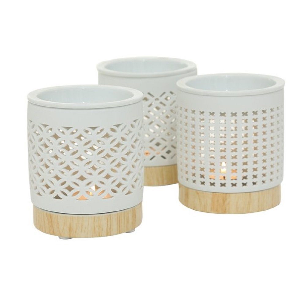 Kerzenhalter Duftstövchen Teelichthalter weiß Porzellan H 11 cm 3er Set
