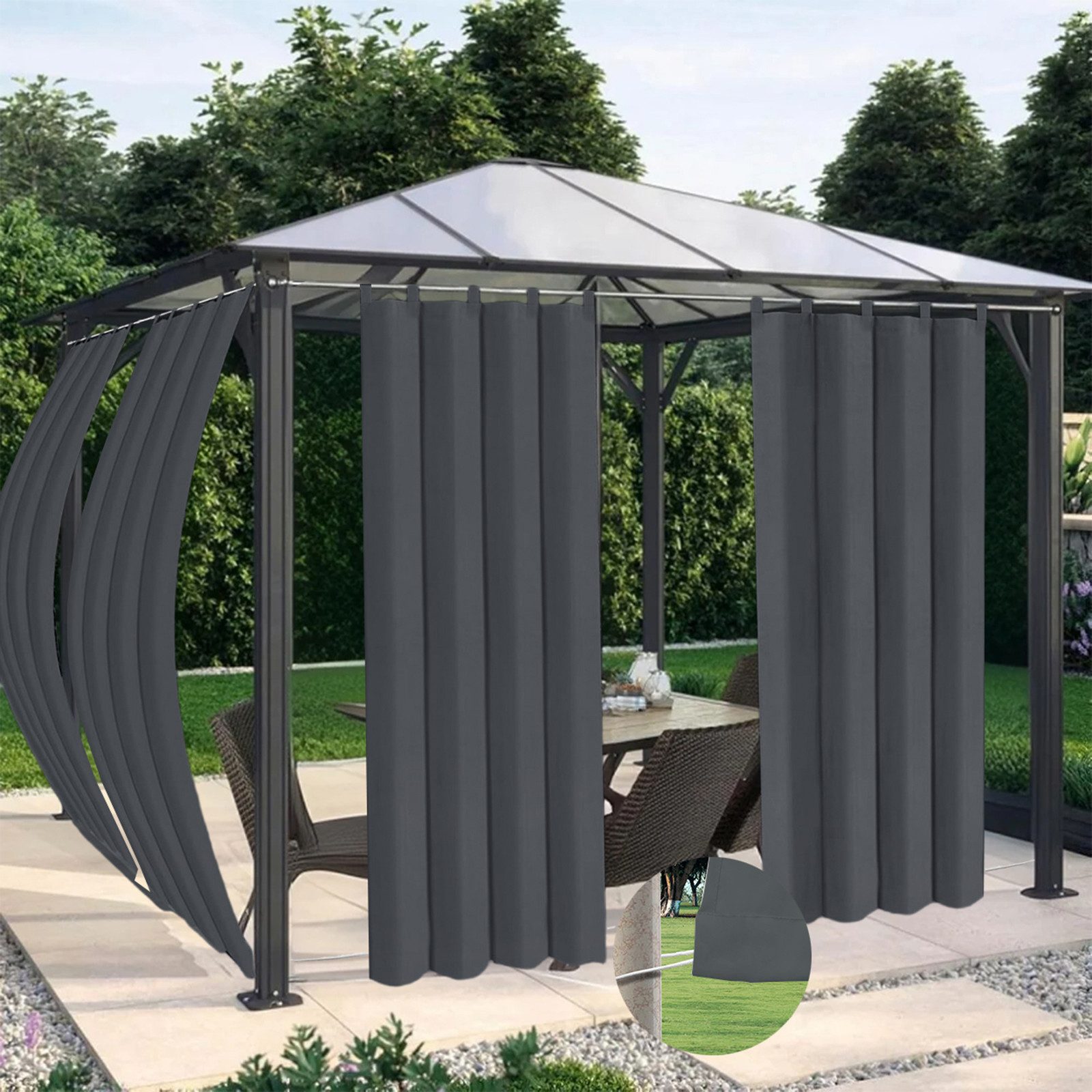 BTTO V&G Outdoorvorhang Balkon Vorhänge Gardine günstig online kaufen