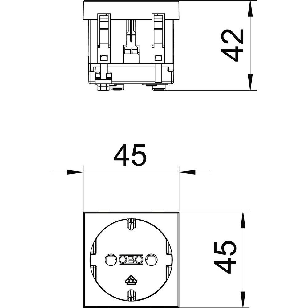 OBO BETTERMANN Kabelkanal OBO Bettermann 6120008 Geräteeinsatz Steckdose (B x H x T) 45 x 45 x 4