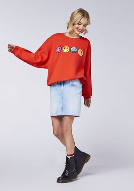 Emoji Sweatshirt mit Grinsegesicht-Motiven